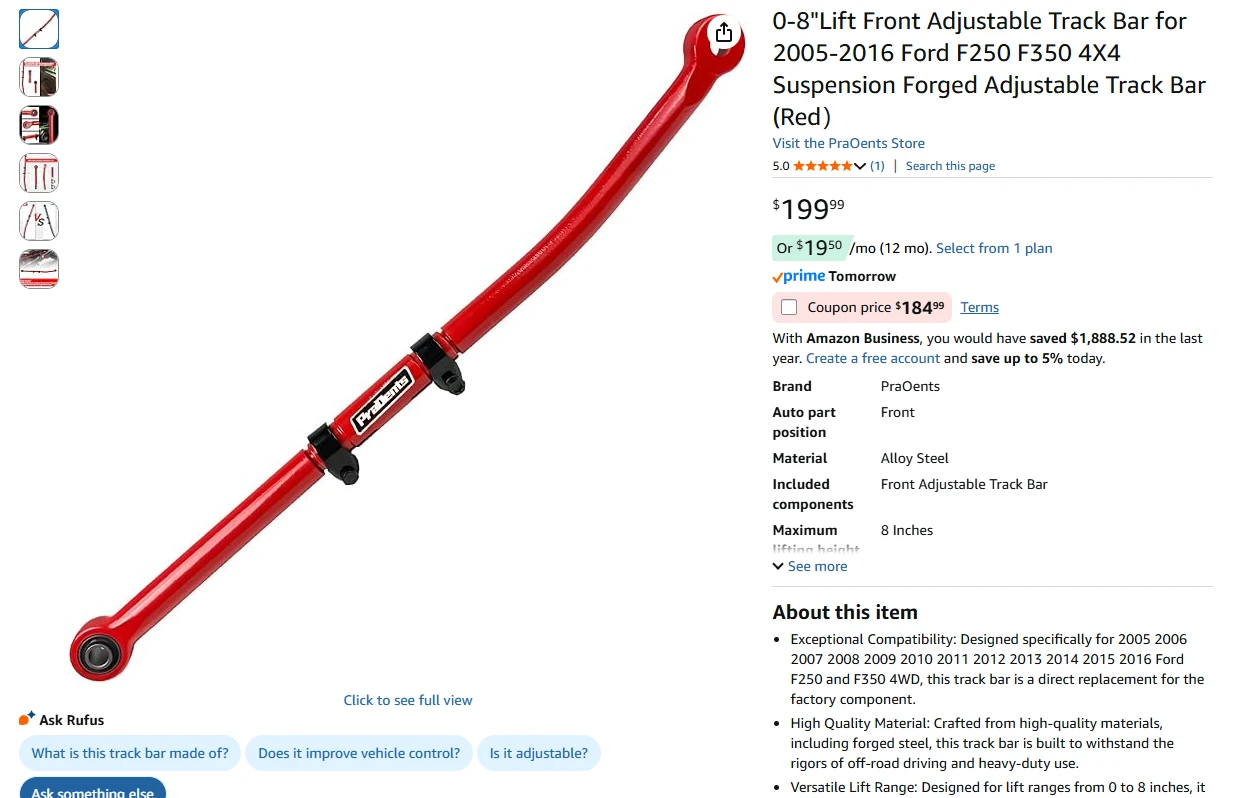 Front Adjustable Track Bar (0-8" Lift) - photo 2