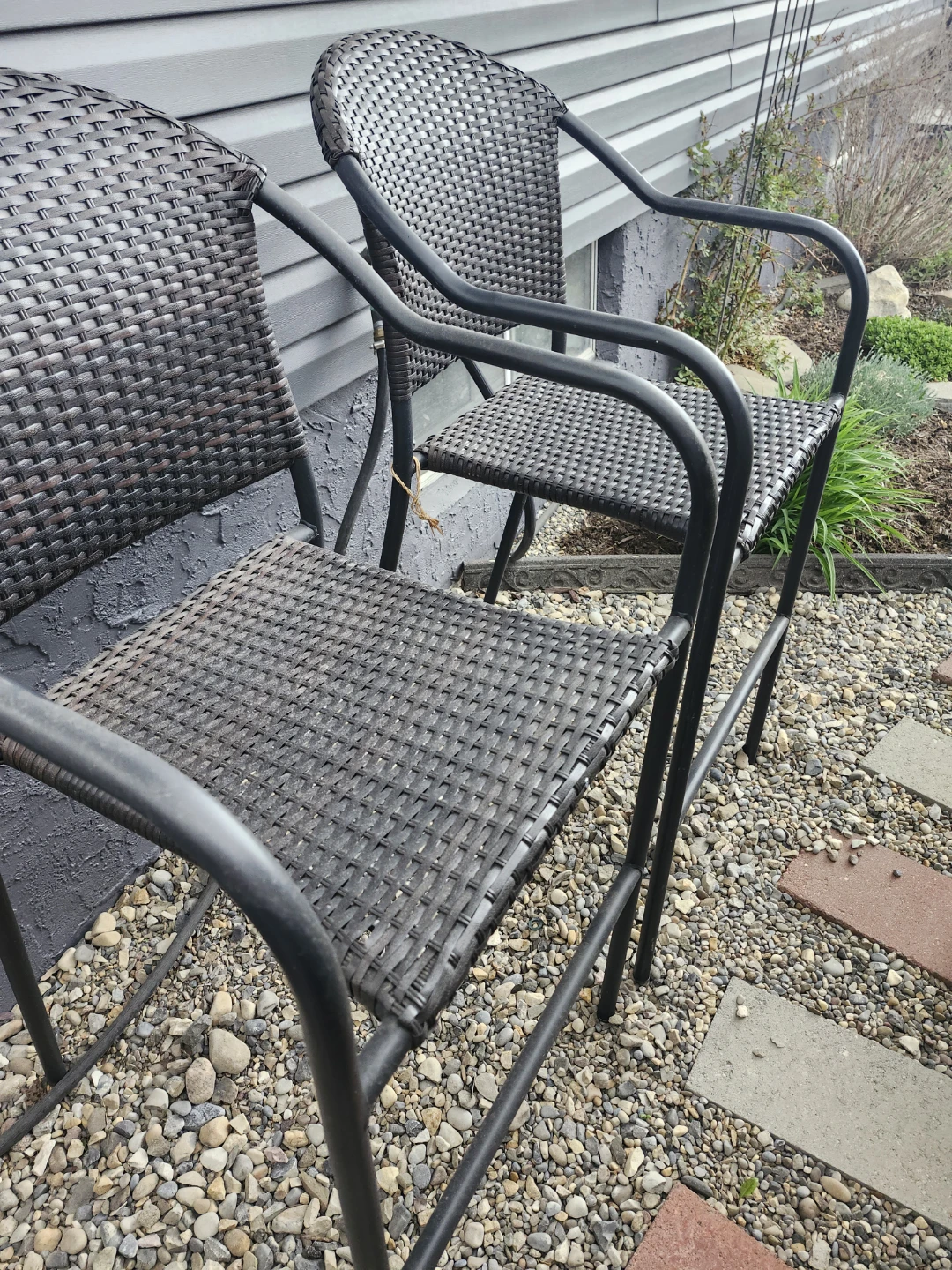 Set of 2 Wicker Bar Stools - photo 3