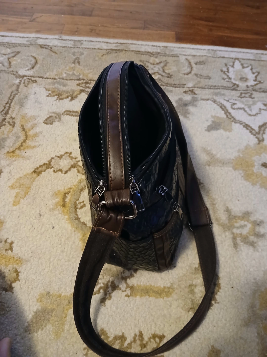 Black Woven Shoulder Bag