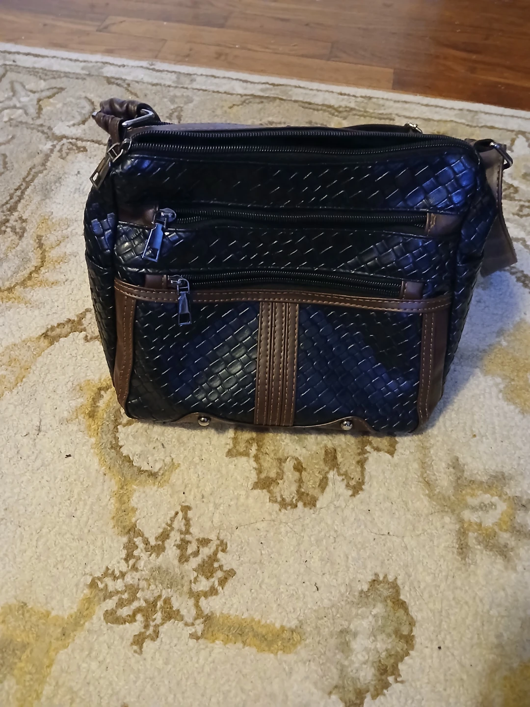 Black Woven Shoulder Bag - photo 3