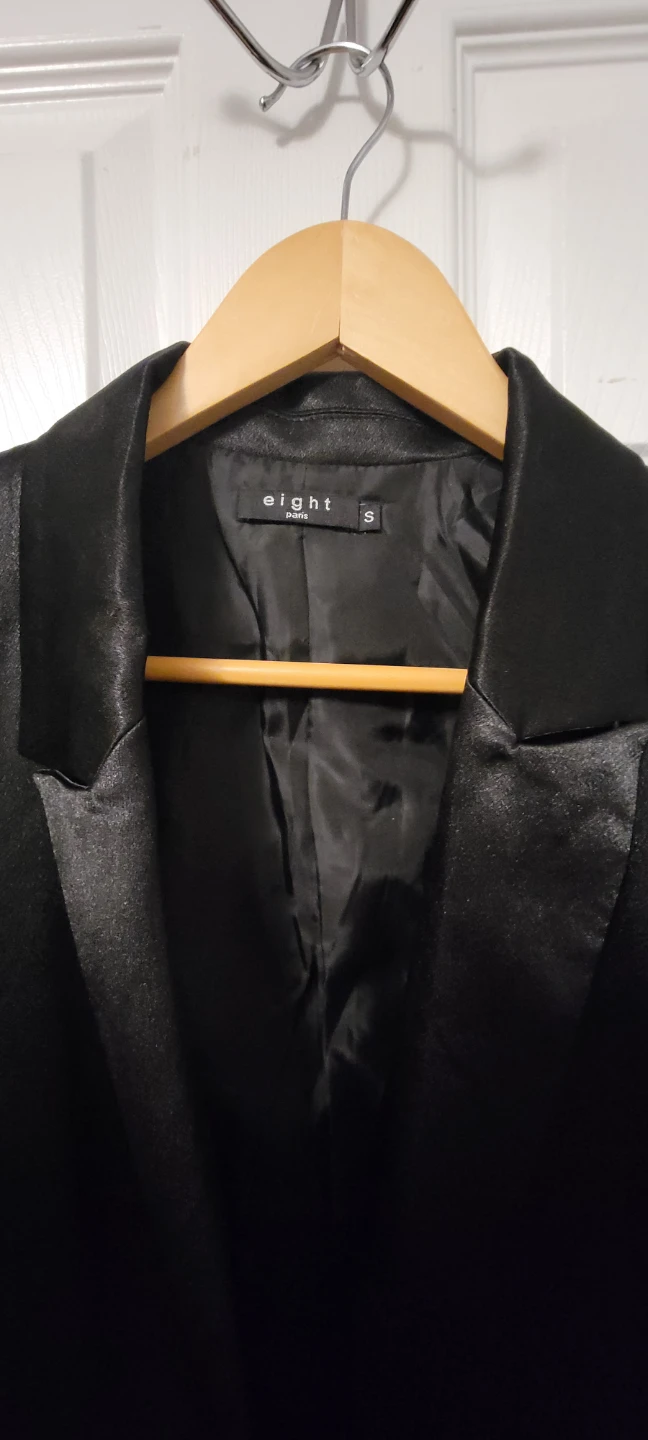 Eight Paris Black Satin Blazer - Size S - photo 3