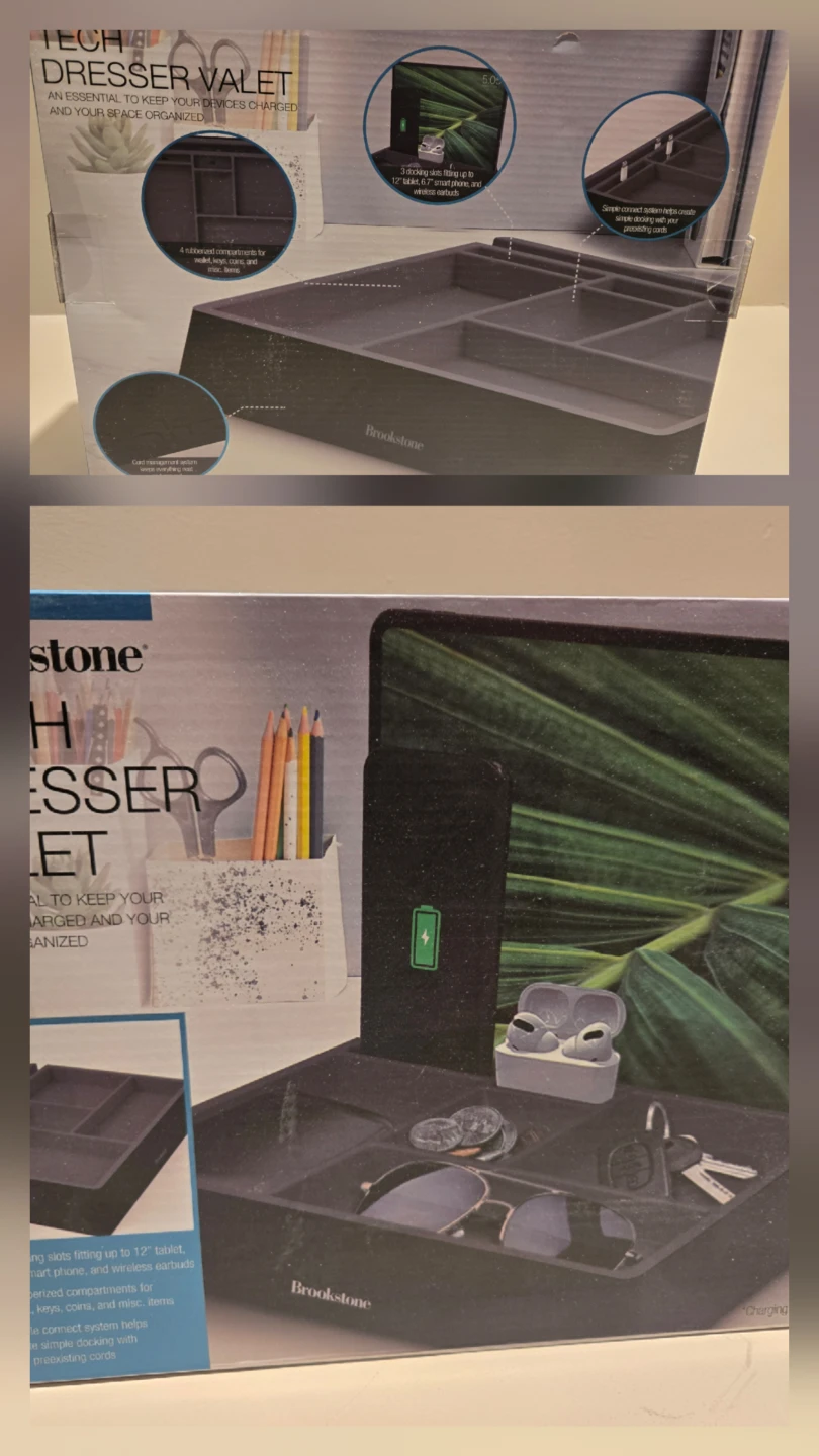 Brookstone Tech Dresser Valet Organizer with Charging Slots
