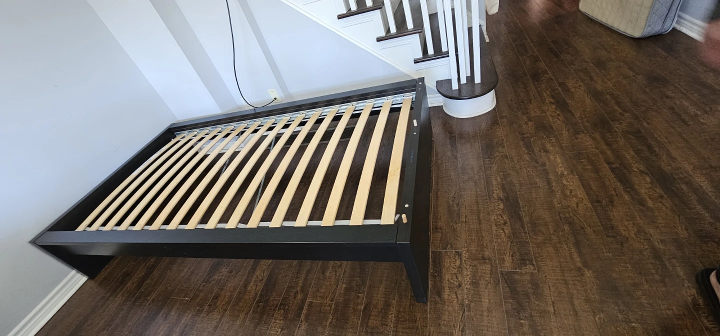 Black Twin Bed Frame with Slats - photo 2