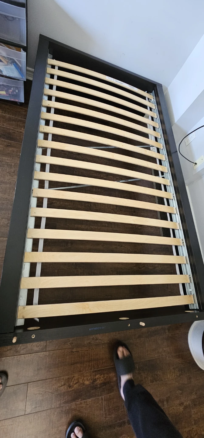 Black Twin Bed Frame with Slats - photo 3