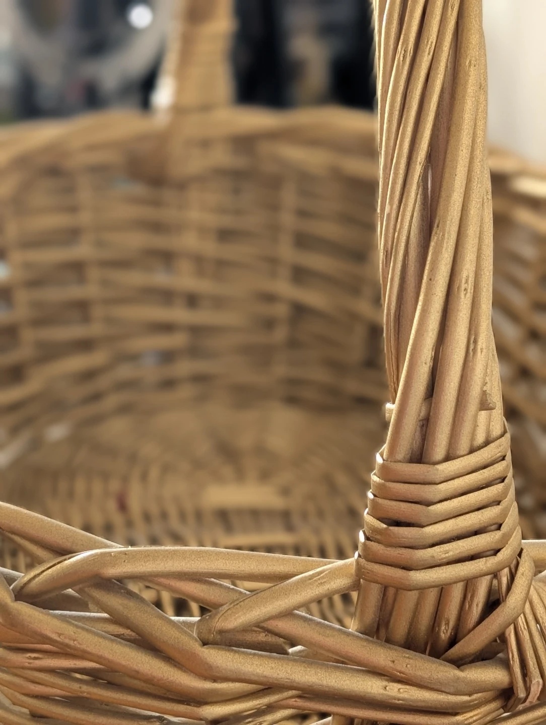 Gold Wicker Basket with Handle - photo 4