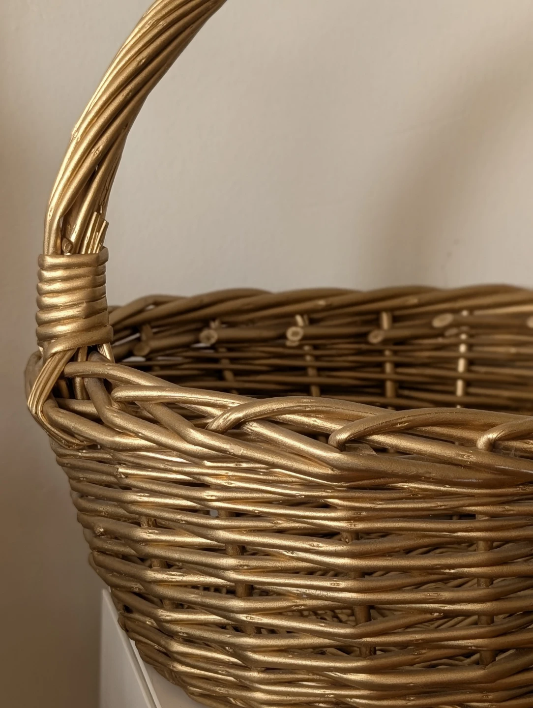 Gold Wicker Basket with Handle - photo 5
