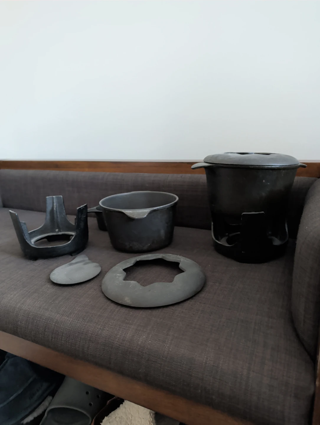 2 Fondue Sets with Burner and Pot - photo 2