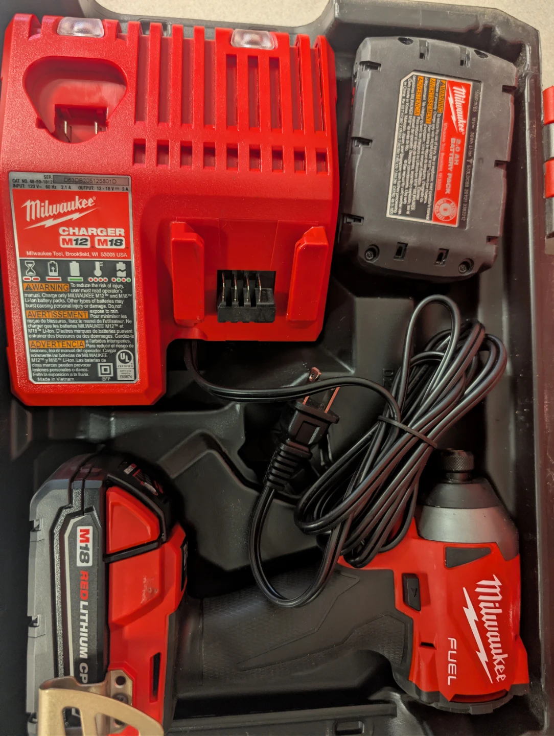Milwaukee M18 FUEL Impact Driver Kit with Charger and Battery