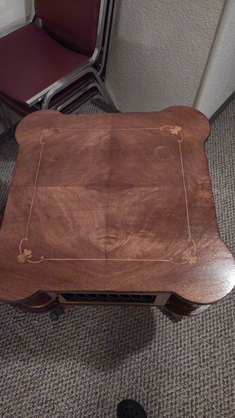 Vintage Marquetry Side Table with Cabinet - photo 2