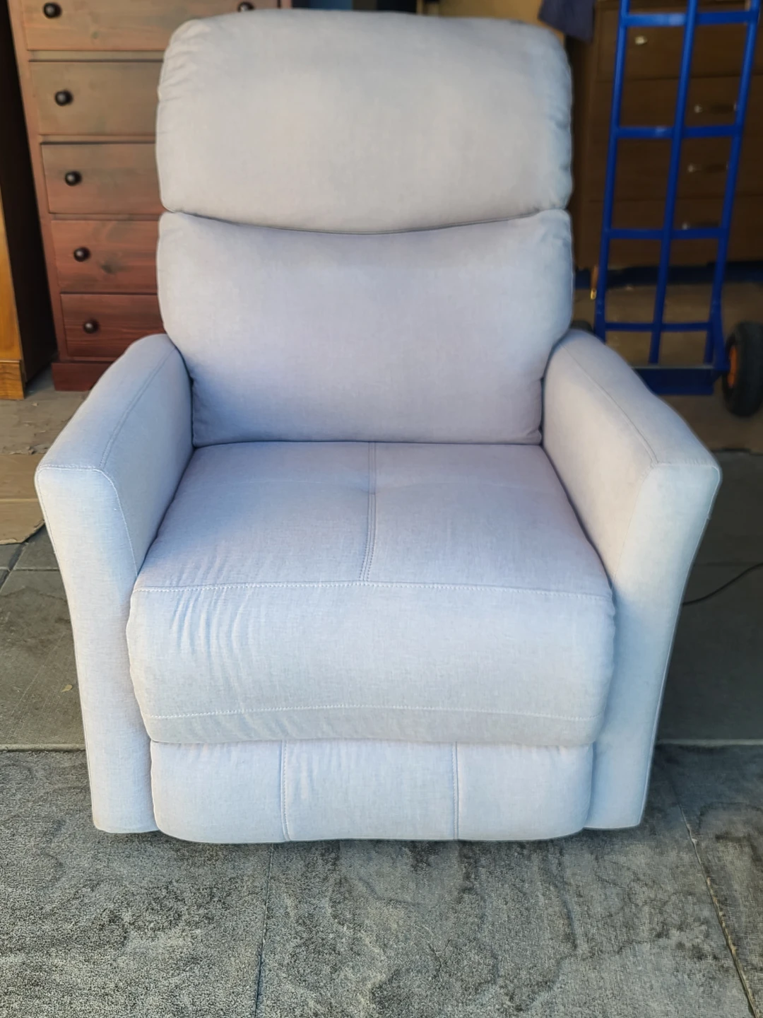 Light Grey Power Recliner Chair
