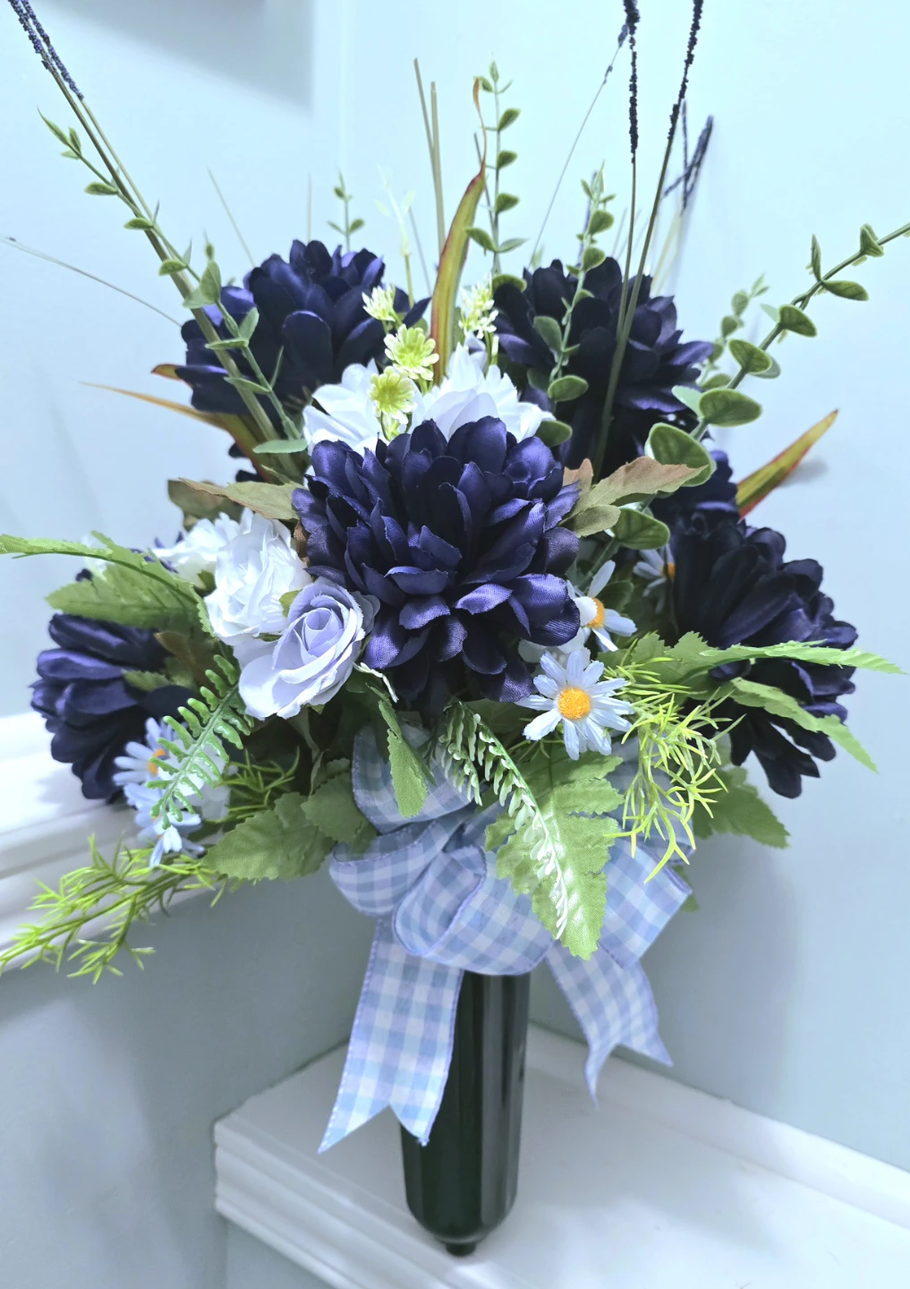 Artificial Floral cemetery vase