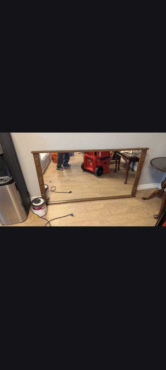 Free Vintage Wooden Dresser with Mirror - photo 2