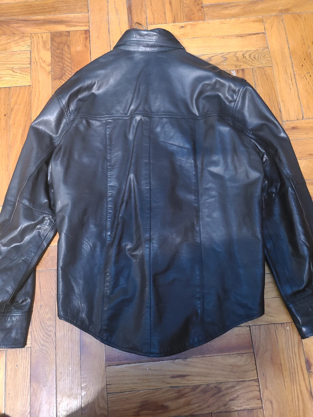 XPO PACTH & LEATHER Black Leather Button-Up Shirt - photo 2
