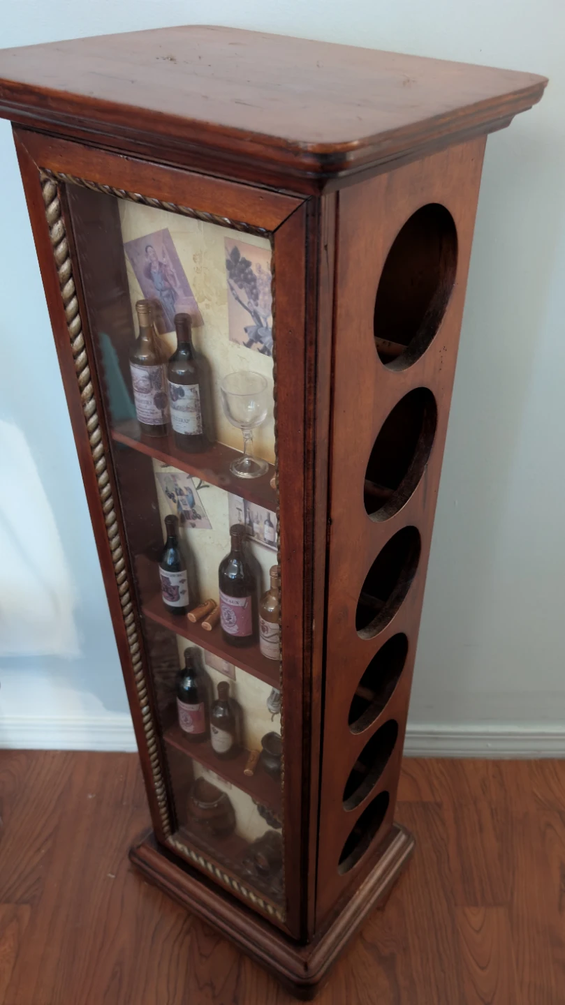 Wooden Display Cabinet with Wine Bottle Holders - photo 3