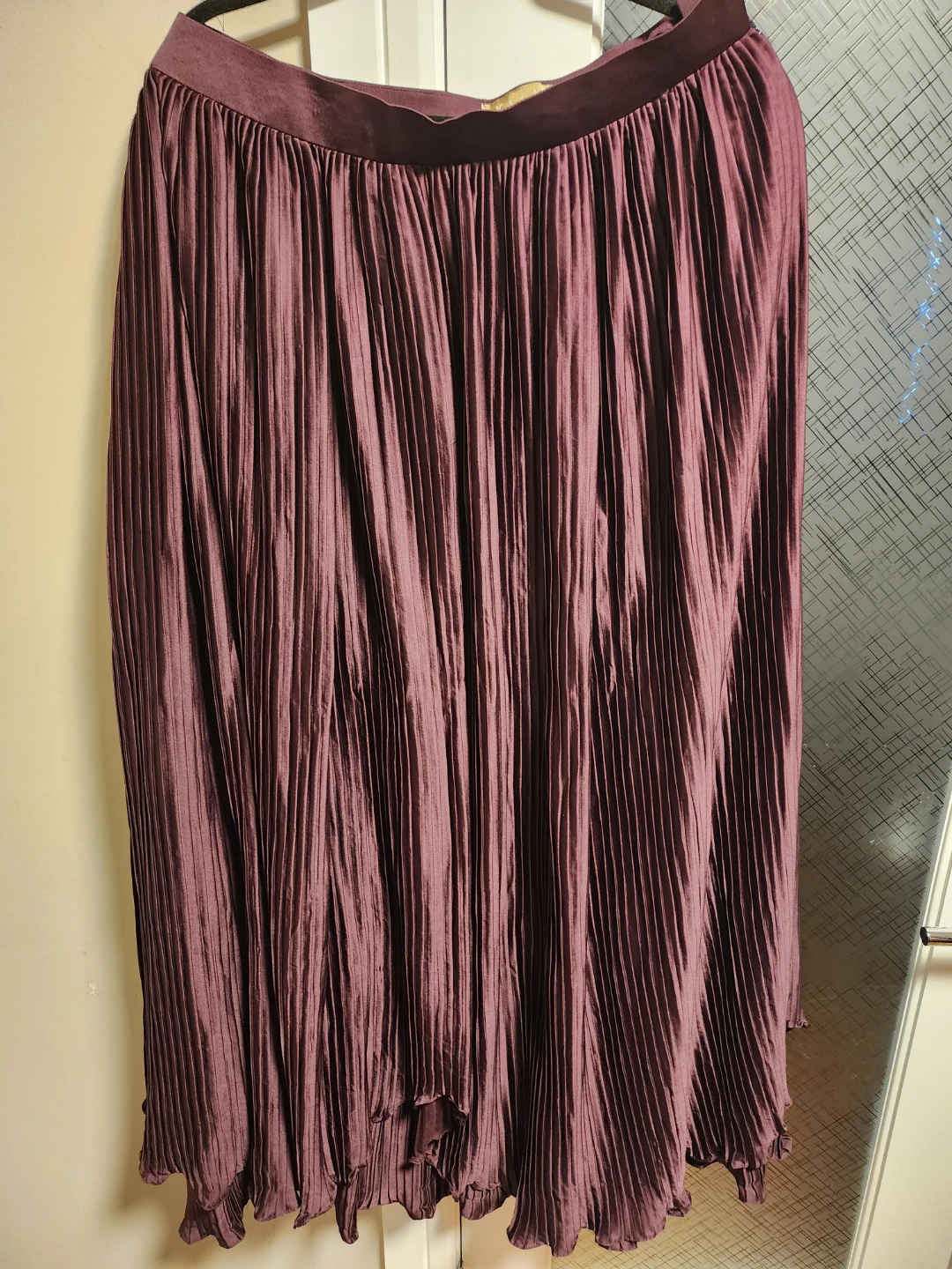 KALKI Maroon/ Wine Sequined Blouse with Silk Skirt