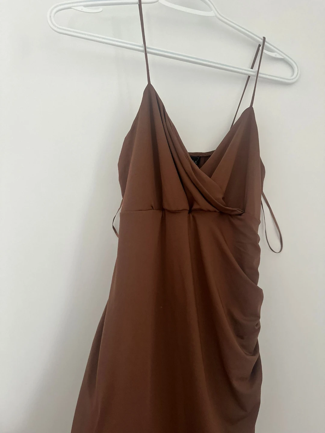 Wet Seal Brown Ruched Midi Dress - Size L
