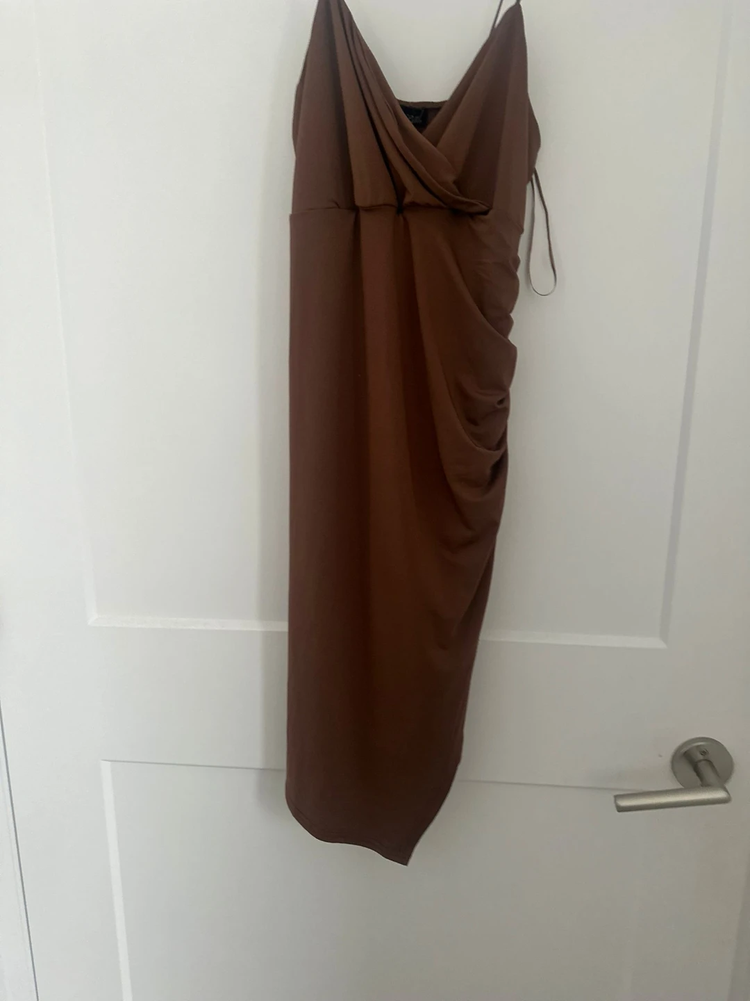 Wet Seal Brown Ruched Midi Dress - Size L - photo 2