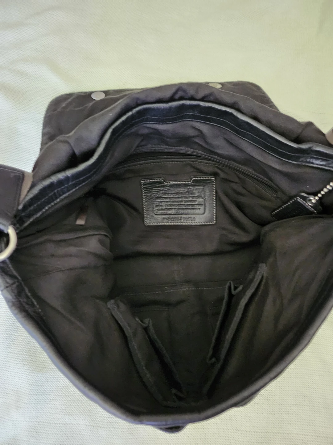 Black Leather Coach Messenger Bag - photo 5