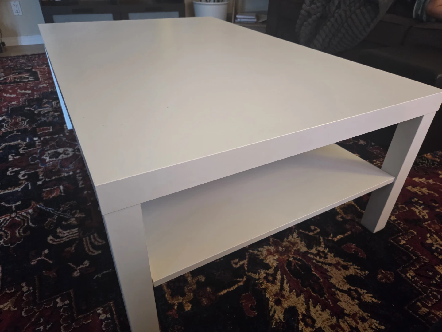 White Coffee Table with Shelf