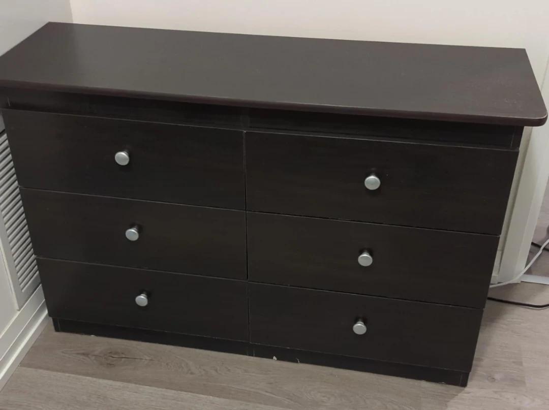 Dark Brown 6-Drawer Dresser