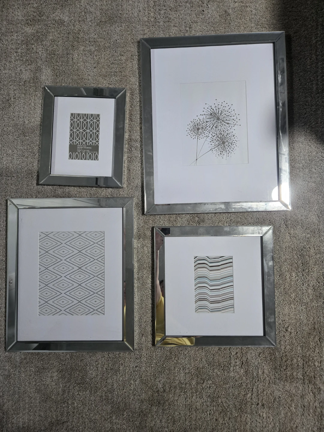 Large Mirrored Picture Frames - Set of 4