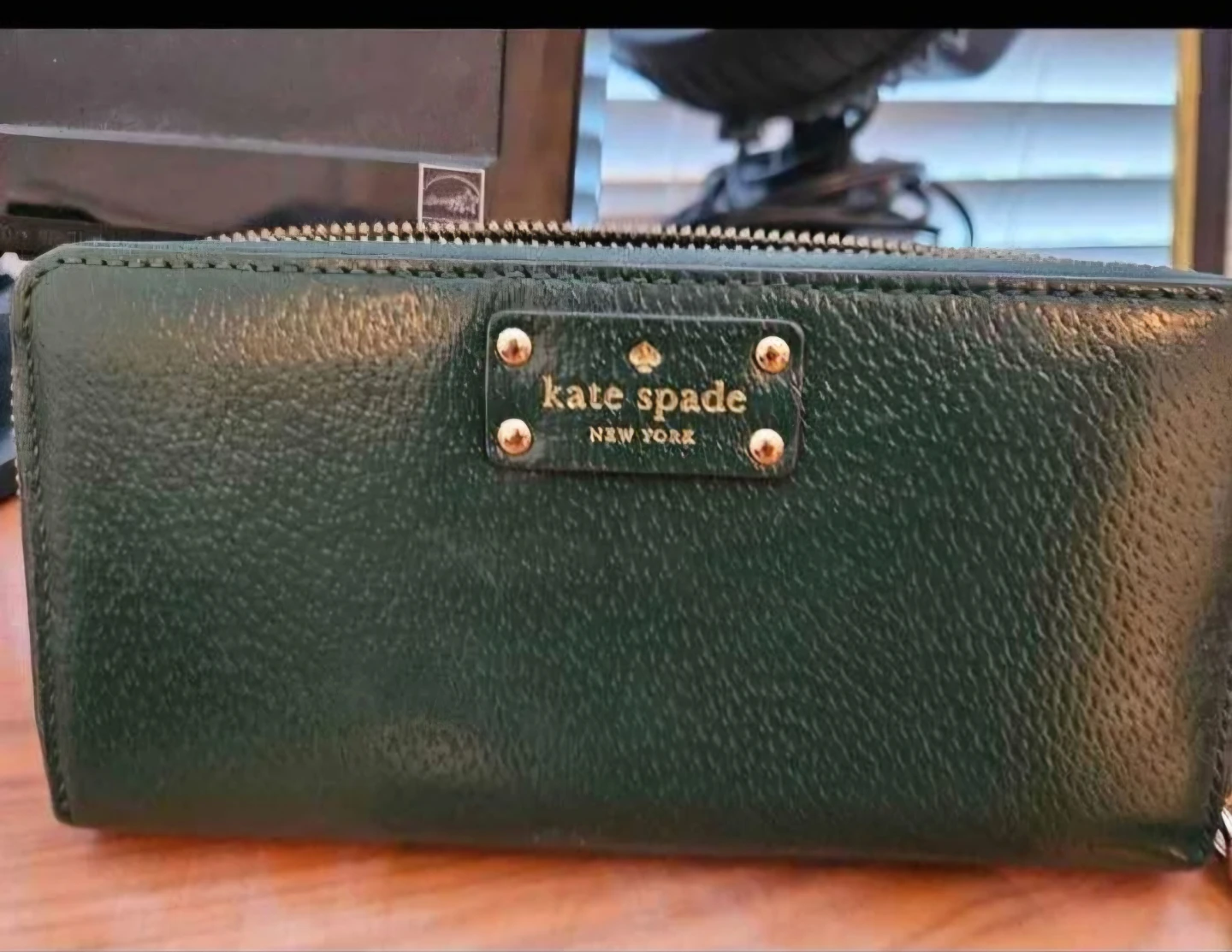 Kate Spade New York Green Leather Zip Around Wallet