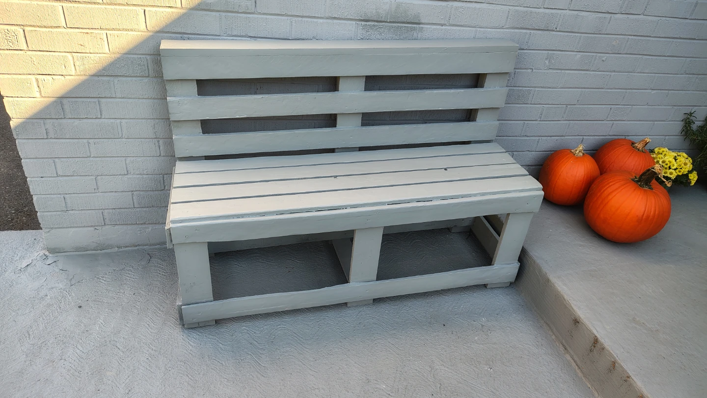Light Grey Wooden Garden Bench