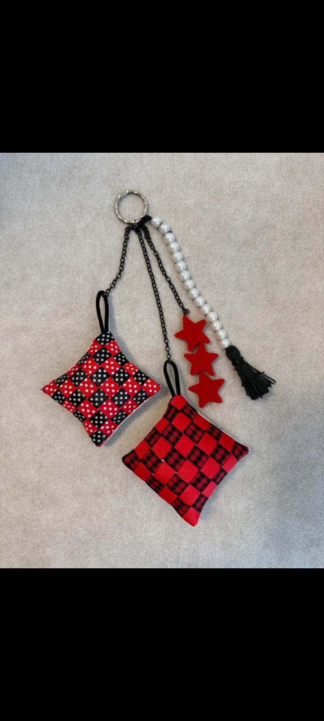 Keychain with Quilted Ornaments
