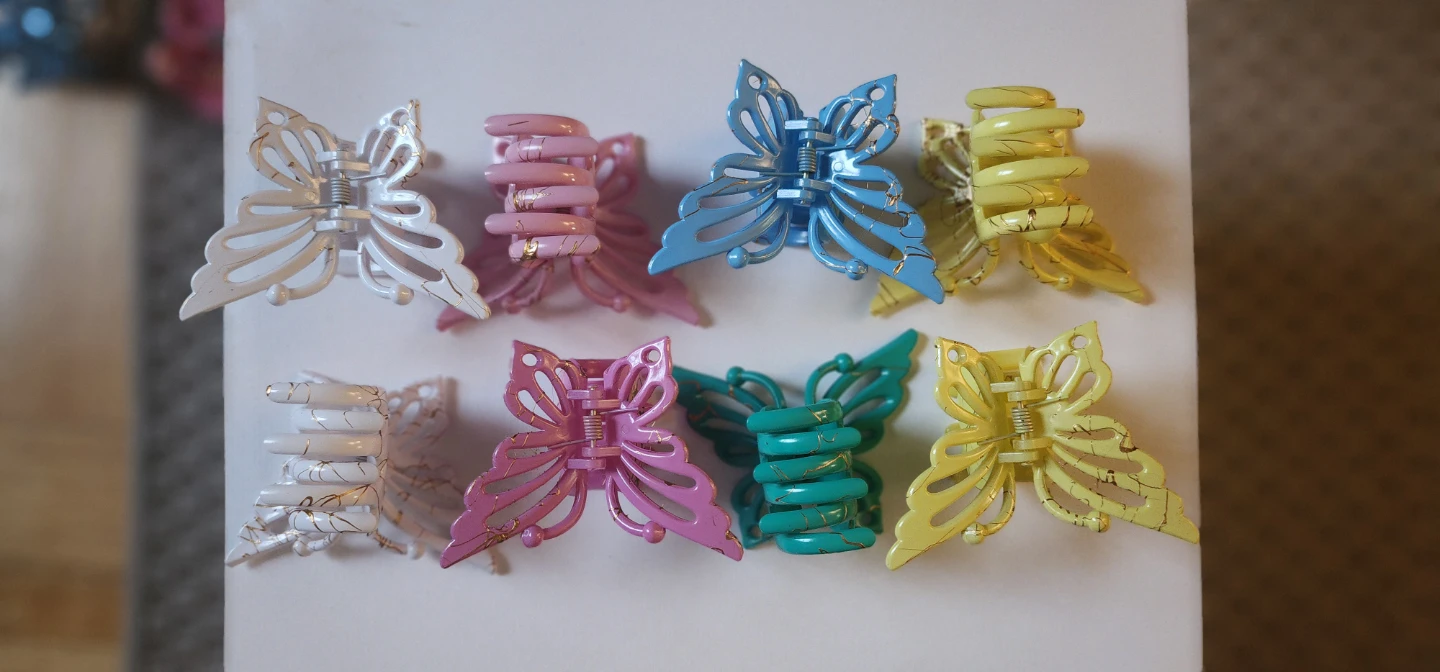 Set of 8 Butterfly Hair Claw Clips