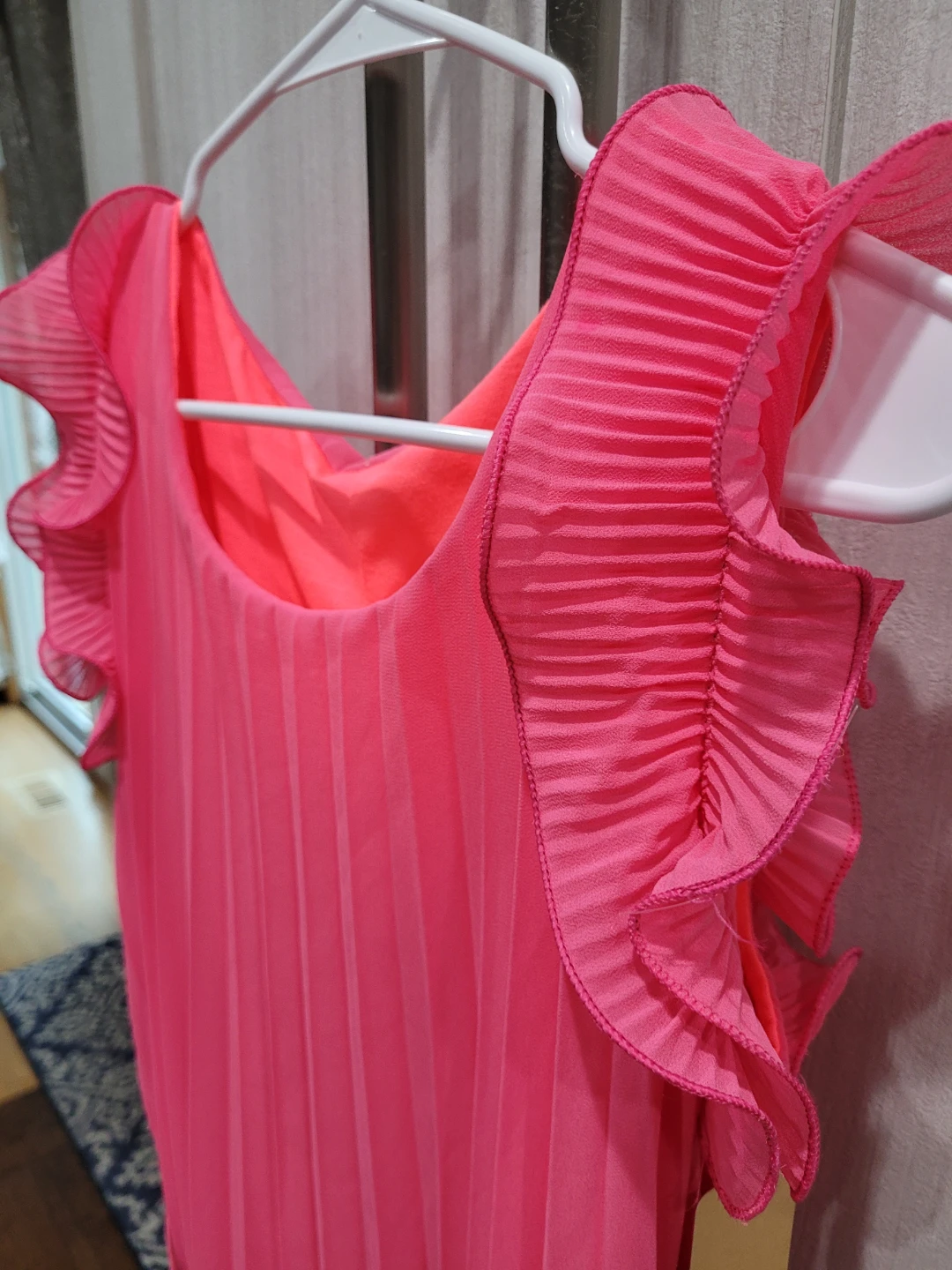 Pink Pleated Dress with Belt - Size M - photo 4