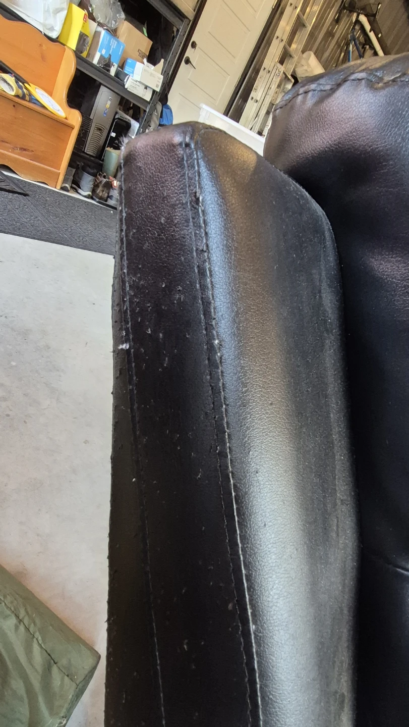 Black Faux Leather Reclining Sofa and Loveseat Set - photo 4