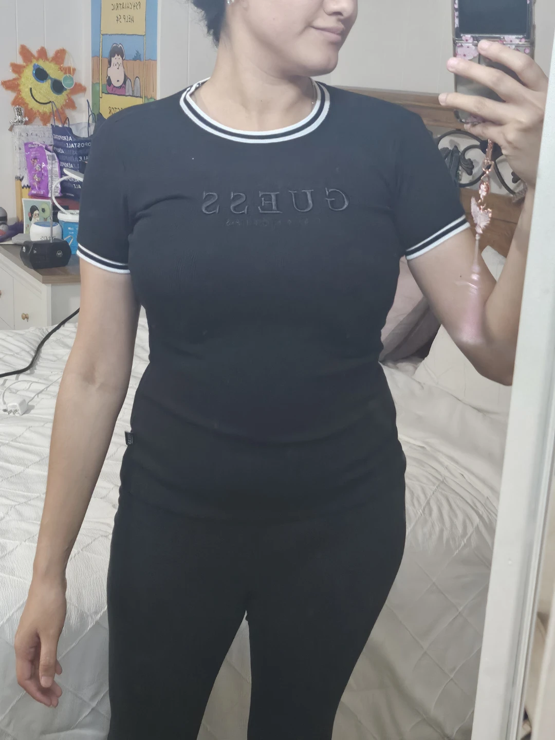 GUESS Los Angeles Black Ribbed T-Shirt - photo 5