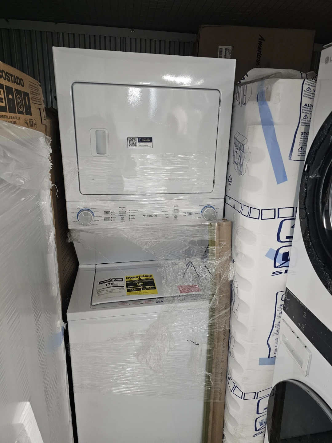 Frigidaire 27in wide stackable washer dryer tower