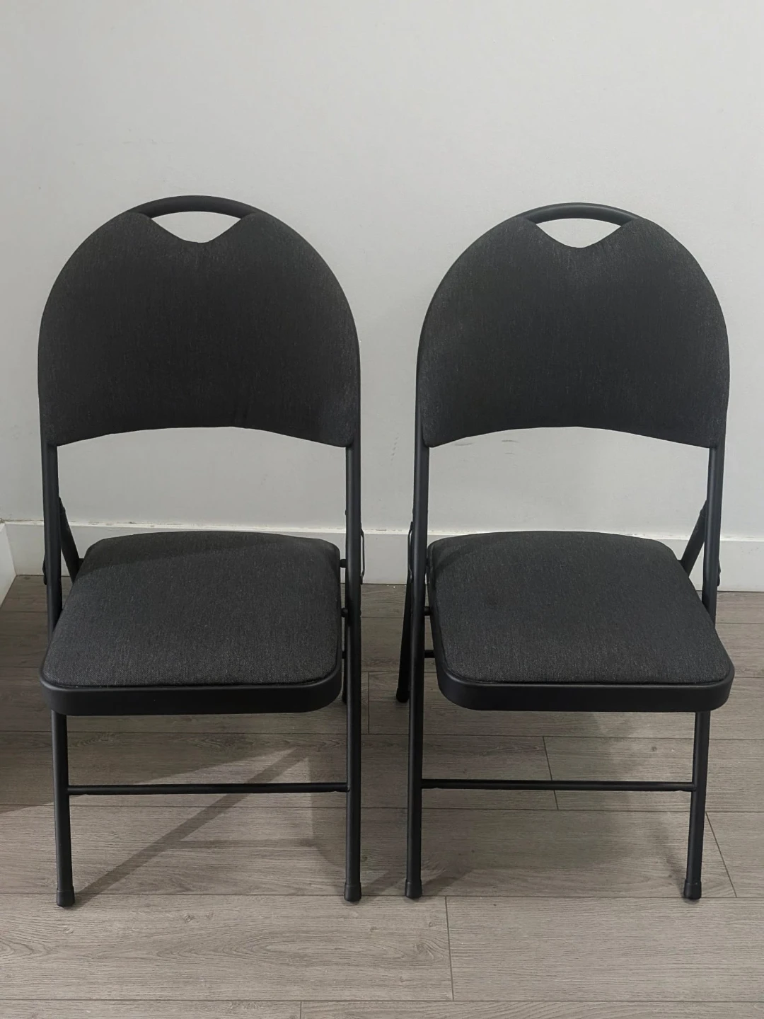 Set of 2 Dark Grey Folding Chairs