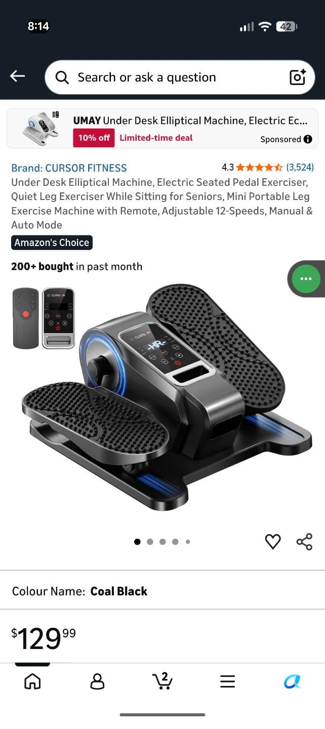 Cursor Fitness Elliptical Machine