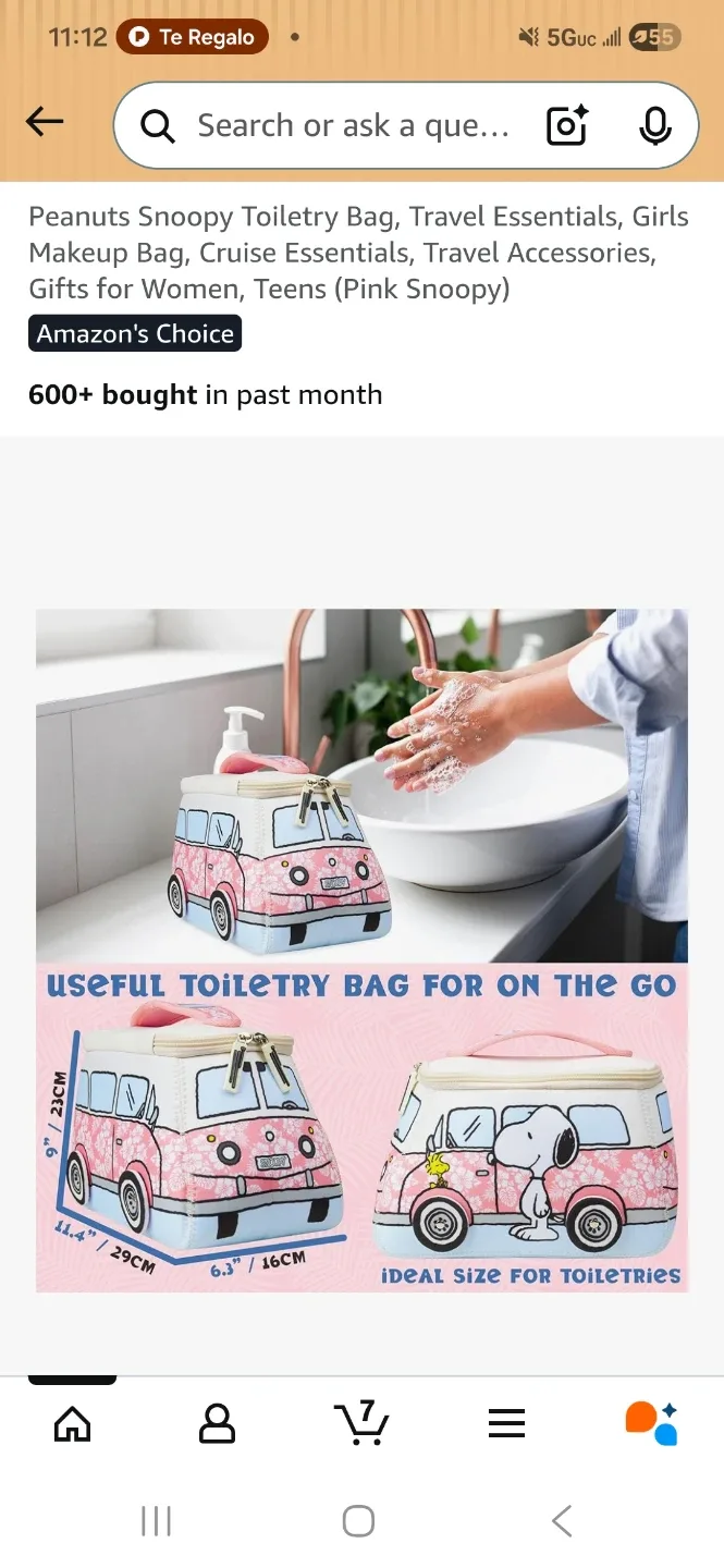 Peanuts Snoopy Toiletry Bag - Pink Van Design - photo 5