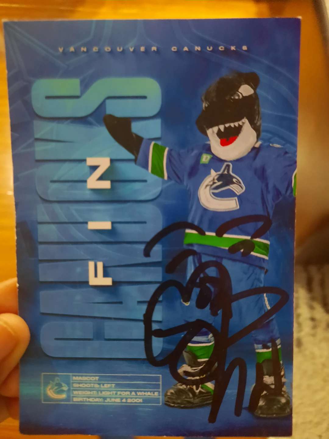 Vancouver Canucks Mascot Card
