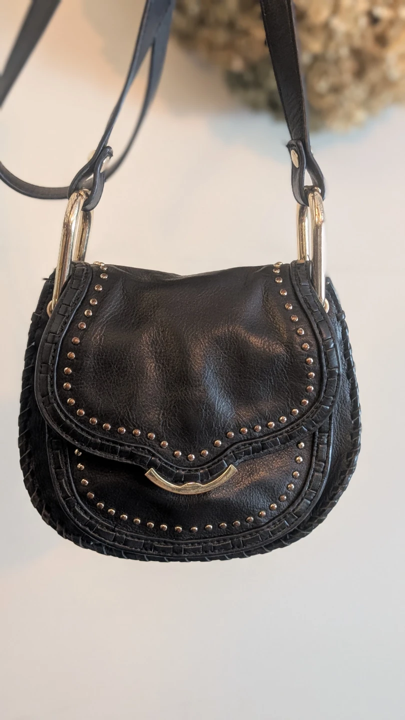 Cynthia Rowley Black Leather Studded Crossbody Bag - photo 4