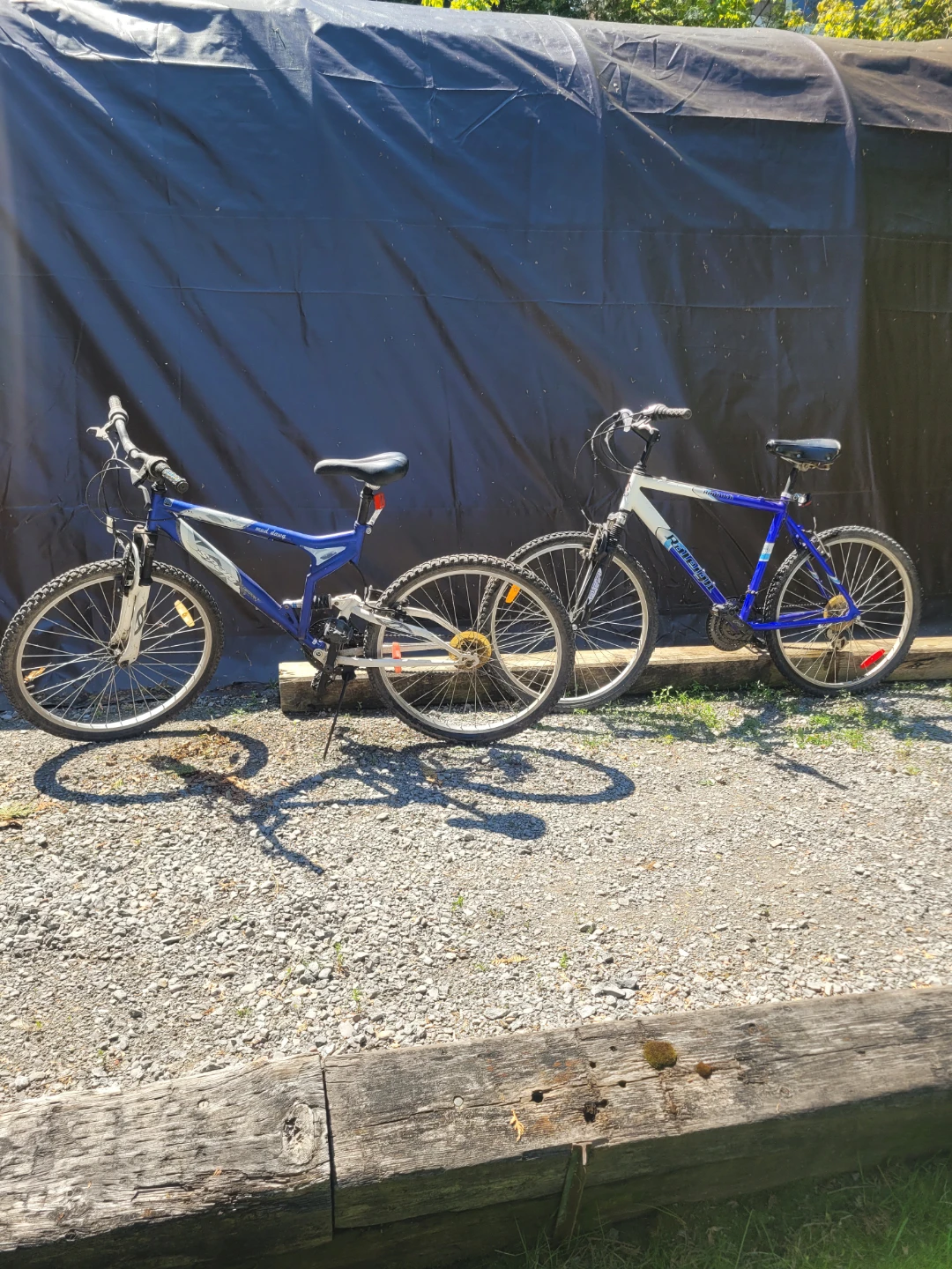 Two mountain bikes