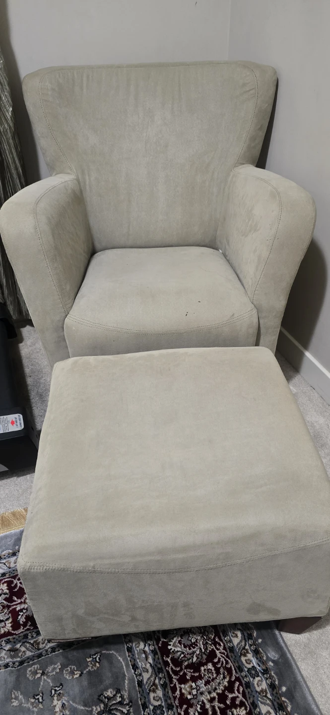 Beige Armchair and Ottoman Set - photo 2