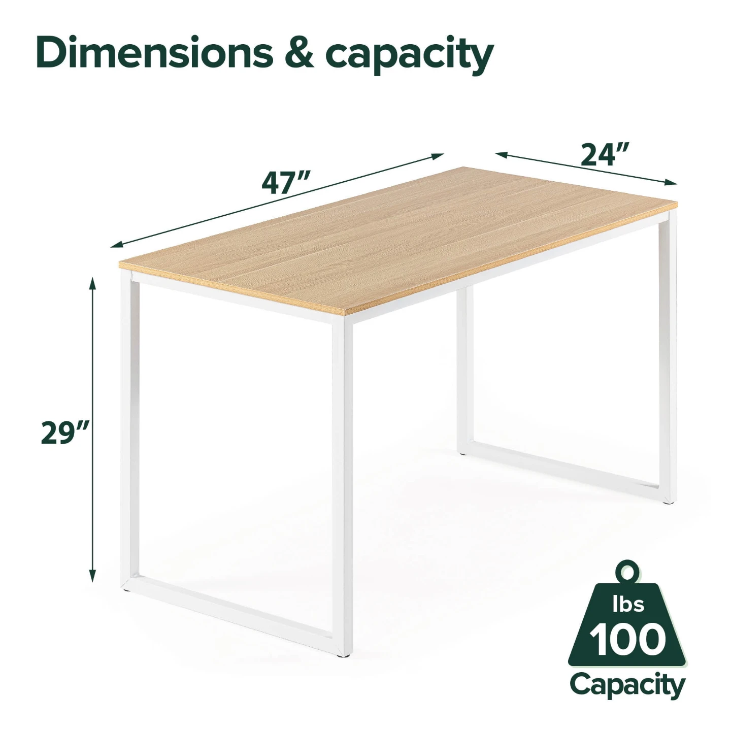 Light Oak and White Metal Desk - photo 2