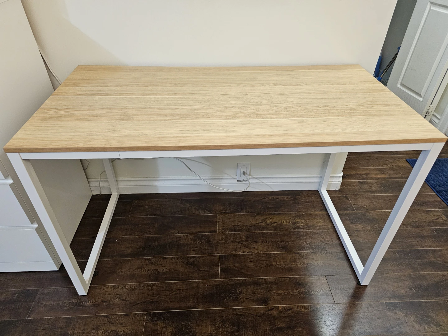 Light Oak and White Metal Desk - photo 5