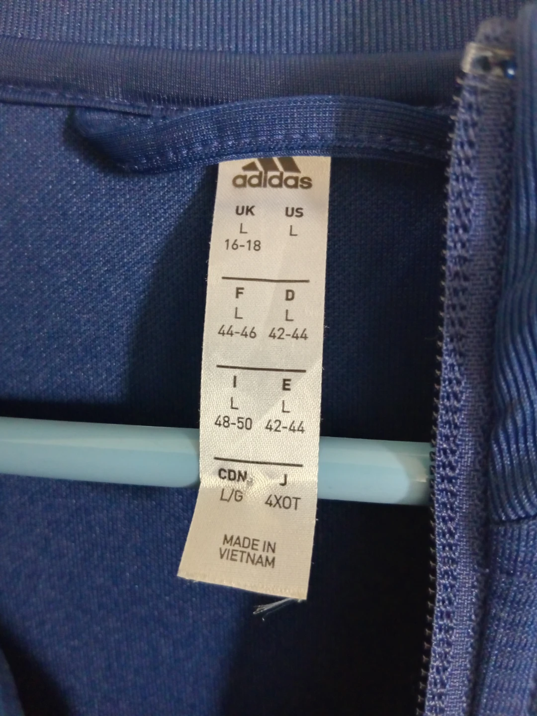 Adidas Track Jacket Blue AEROREADY Size L - photo 2