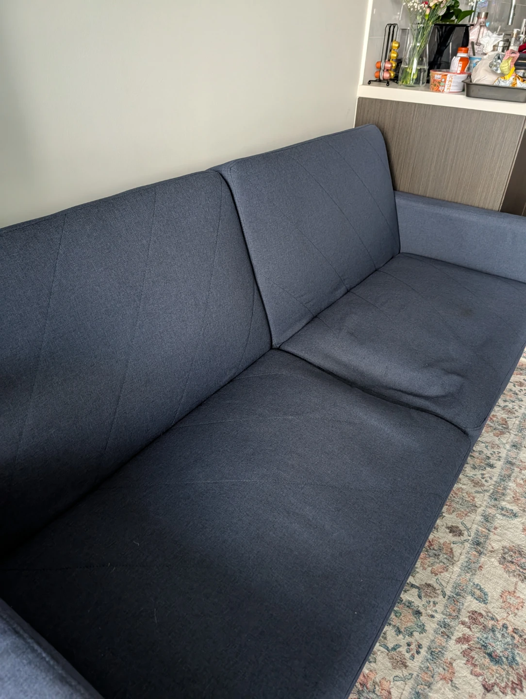 Dark Blue Futon Sofa - photo 3