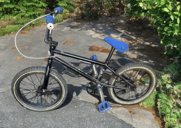 We the People CRS BMX bike black with blue accents