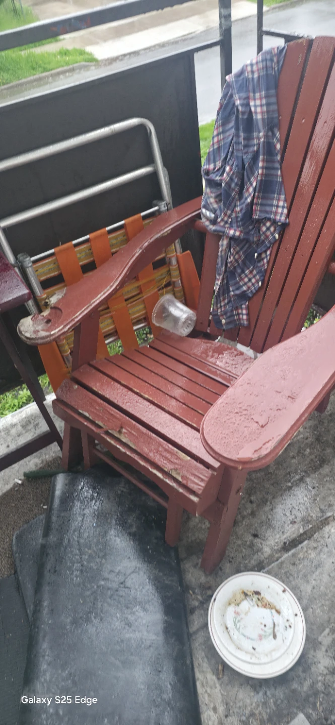 Red Wooden Adirondack Chair two available