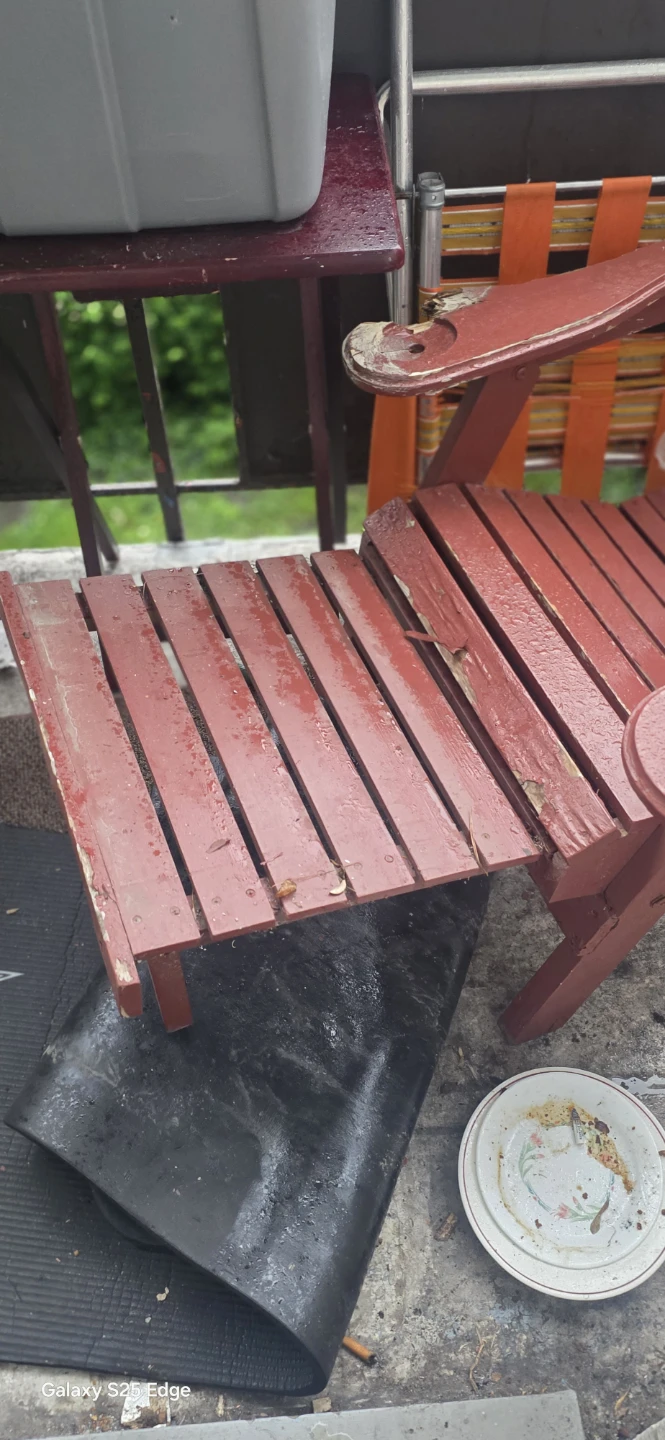 Red Wooden Adirondack Chair two available - photo 2