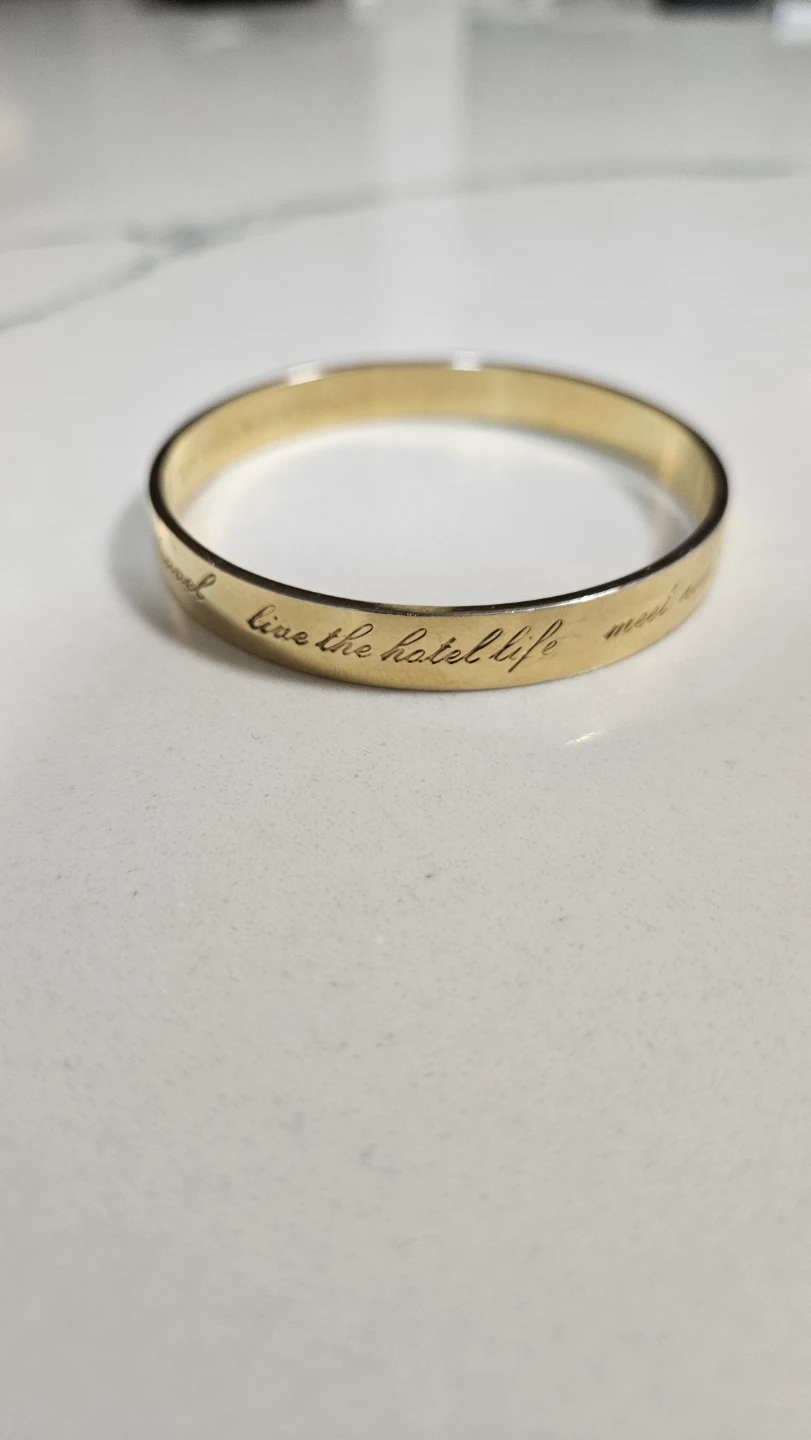 Kate Spade Gold Tone Engraved Bangle Bracelet