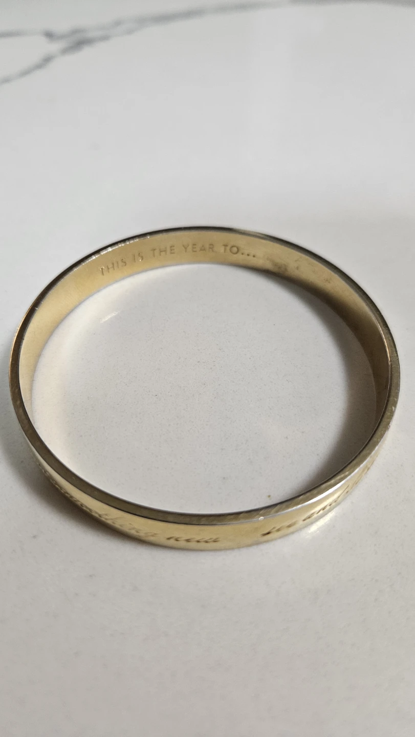 Kate Spade Gold Tone Engraved Bangle Bracelet - photo 2