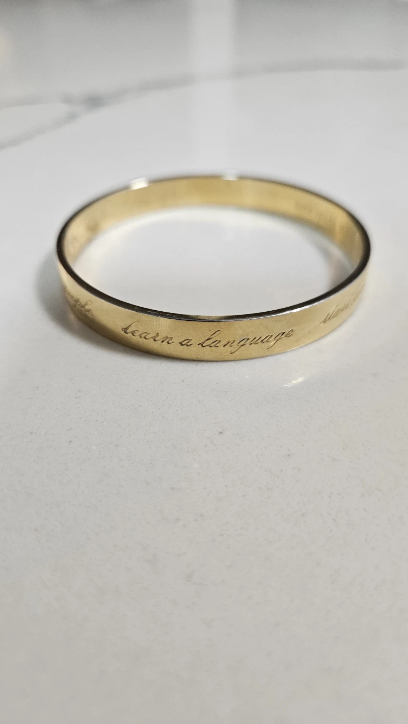 Kate Spade Gold Tone Engraved Bangle Bracelet - photo 3